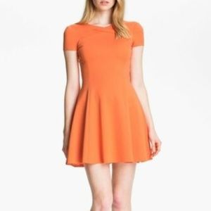 Halston Heritage Crisscross Neck Ponte Dress Mini